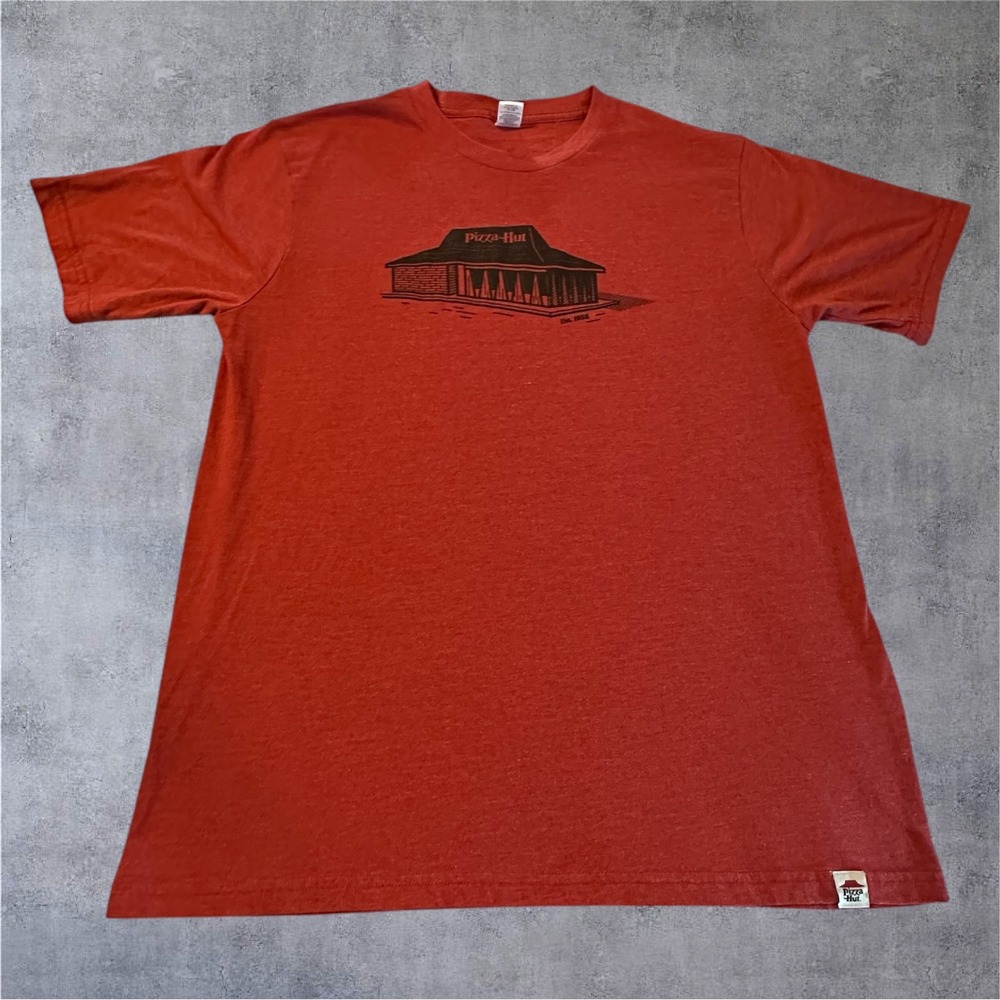 Pizza Hut Graphic T-Shirt Mens XL Red Retro Building Est 1958 Tee